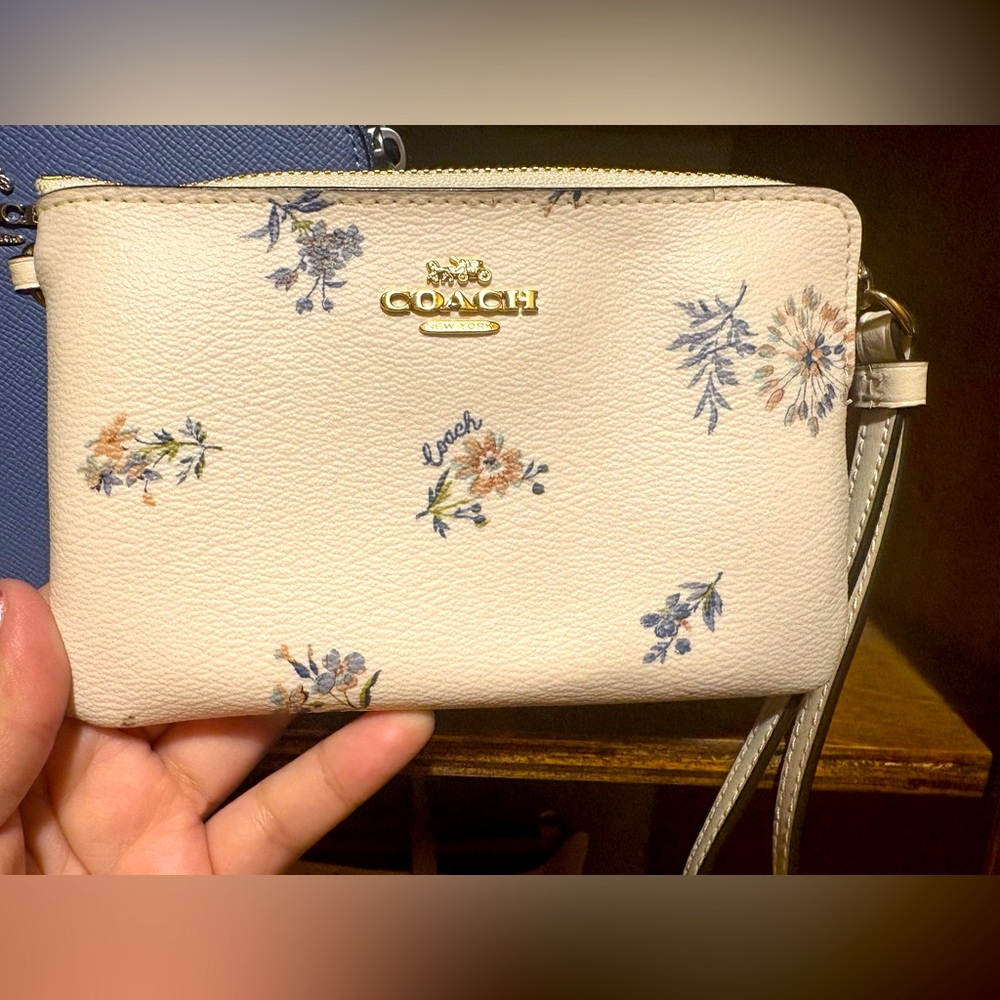 Coach floral wristlet